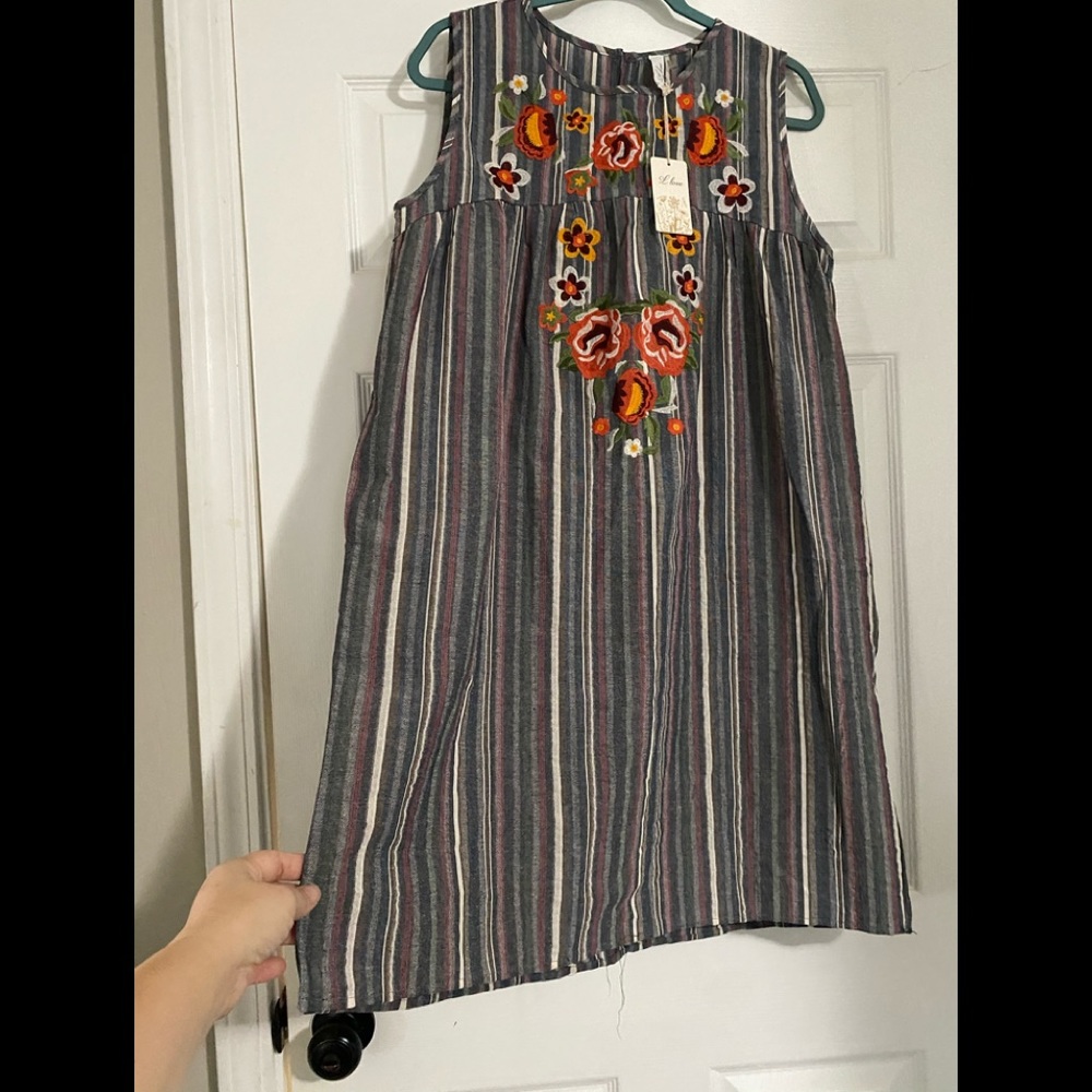 Embroidered Babydoll L Love Boho Dress